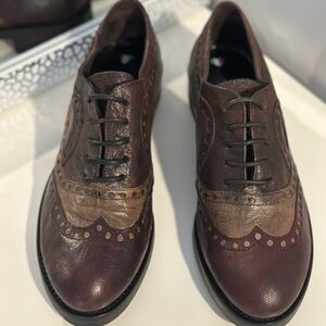 VintageMng collection Men's 6.5/7 Women’s 8.5 Brown Leather Brogue Shoes Unisex